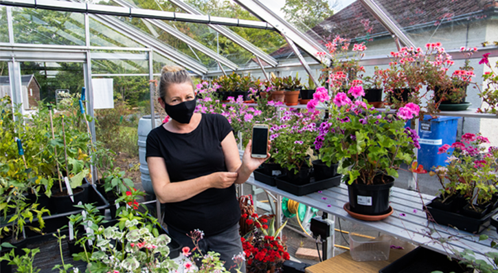 horticulture lecturer Claire Dunwoody in Green House